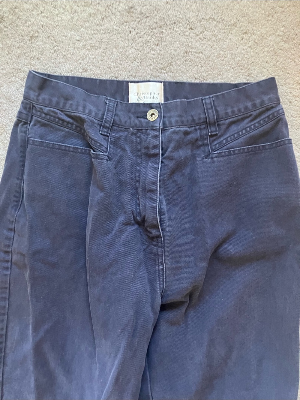 Christopher & Banks Navy Chino Pants (100% Cotton)